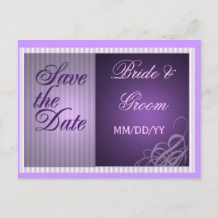 Paarse save the date kaart