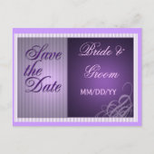Paarse save the date kaart (Voorkant)