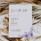 Paarse Save the Date-sjabloon  Kaart