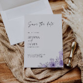 Paarse Save the Date-sjabloon  Kaart