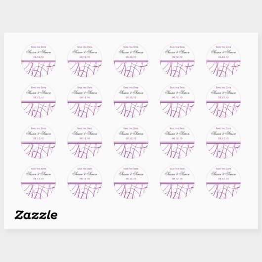 Paarse Save the Date Sticker (Vel)