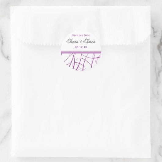 Paarse Save the Date Sticker (Tas)