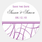 Paarse Save the Date Sticker (Voorkant)