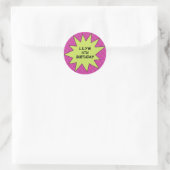 Paarse Save the Day Superhero Aangepaste Verjaarda Ronde Sticker (Tas)