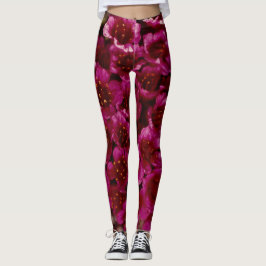 Paarse saxifrage Wilde-bloempitaan Leggings