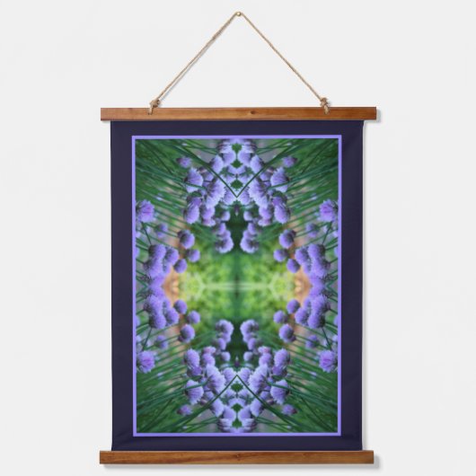 Paarse Scallion Abstract Allium Flowers Orton Art Hangend Wandkleed (Voorkant)