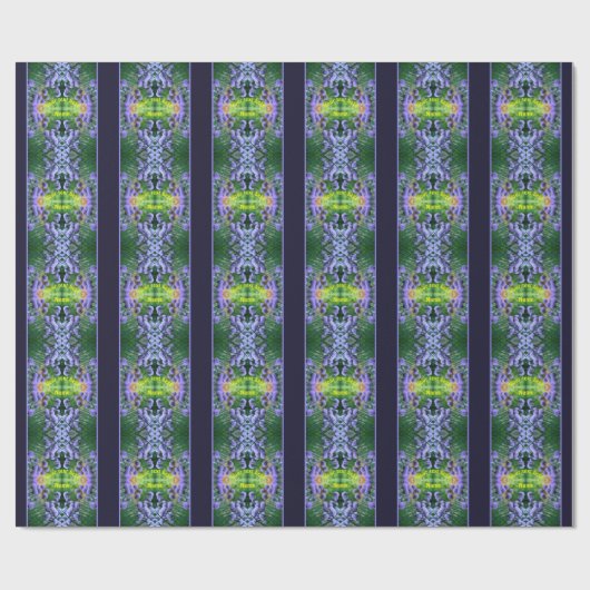 Paarse Scallion Abstract Flowers gepersonaliseerd Cadeaupapier (Vlak)