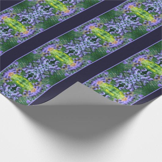 Paarse Scallion Abstract Flowers gepersonaliseerd Cadeaupapier (Hoek)
