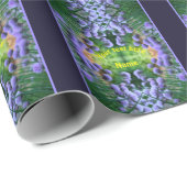 Paarse Scallion Abstract Flowers gepersonaliseerd Cadeaupapier (Rol Hoek)