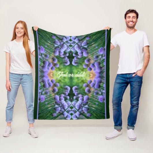 Paarse Scallion Abstract Flowers gepersonaliseerd Fleece Deken (In situ)