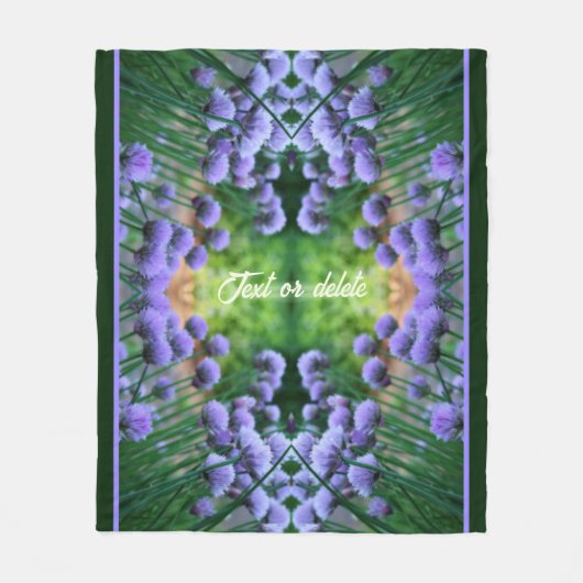 Paarse Scallion Abstract Flowers gepersonaliseerd Fleece Deken (Voorkant)