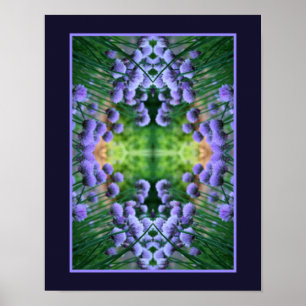 Paarse Scallion Abstract Flowers Orton Poster