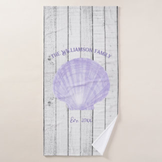 Paarse Scallop Shell Bath-handdoekset Bad Handdoek
