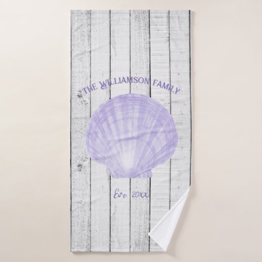Paarse  Scallop Shell Bath-handdoekset Bad Handdoek (Badhanddoek)