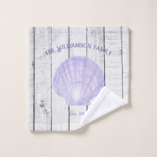Paarse  Scallop Shell Bath-handdoekset Bad Handdoek (Wasdoekje)