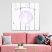 Paarse  Scallop Shell Canvas Print (Insitu (Woonkamer))