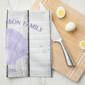 Paarse Scallop Shell Kitchen Towel Theedoek (Quarter Fold)