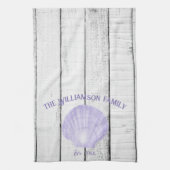 Paarse Scallop Shell Kitchen Towel Theedoek (Verticaal)