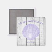 Paarse  Scallop Shell Magnet (Voorkant / Achterkant)