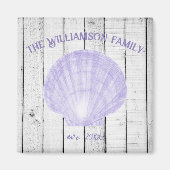 Paarse  Scallop Shell Magnet (Voorkant)