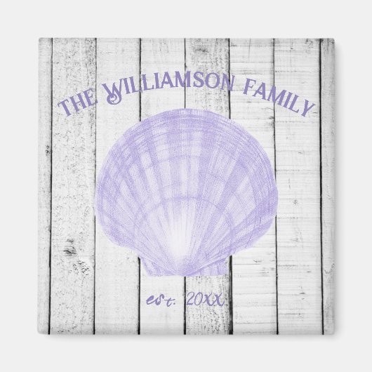 Paarse  Scallop Shell Magnet (Voorkant)