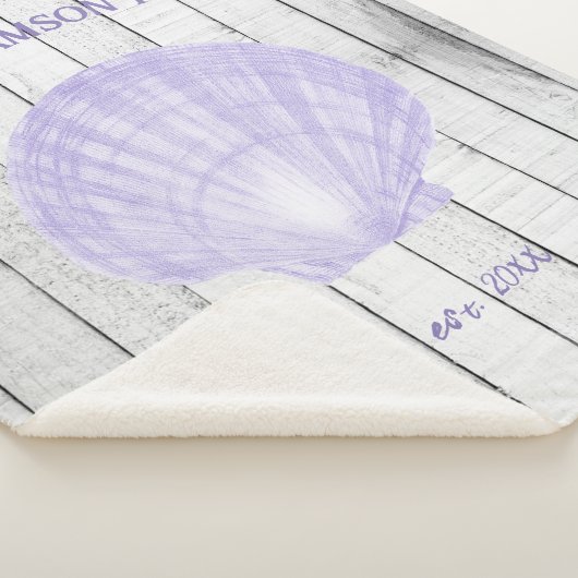 Paarse  Scallop Shell Sherpa Blanket Sherpa Deken (3/4)
