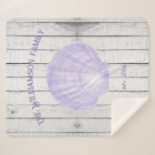 Paarse  Scallop Shell Sherpa Blanket Sherpa Deken (Voorkant (horizontaal))