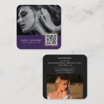 Paarse scannbare streepjescode QR-codefoto