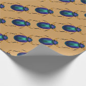 Paarse Scarab Beetles Cadeaupapier (Hoek)