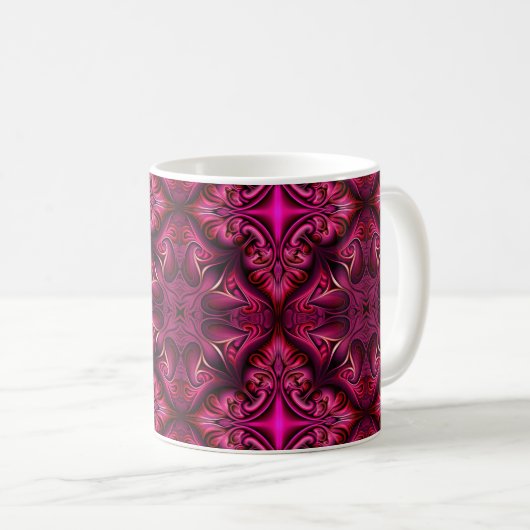 Paarse Scarlet Patterned Coffee Mok (Voorkant rechts)