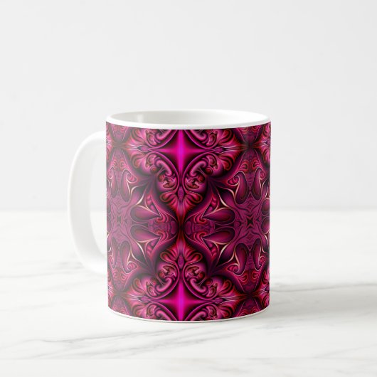 Paarse Scarlet Patterned Coffee Mok (Voorkant links)
