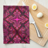 Paarse Scarlet Patterned Keuken Handdoek (Quarter Fold)