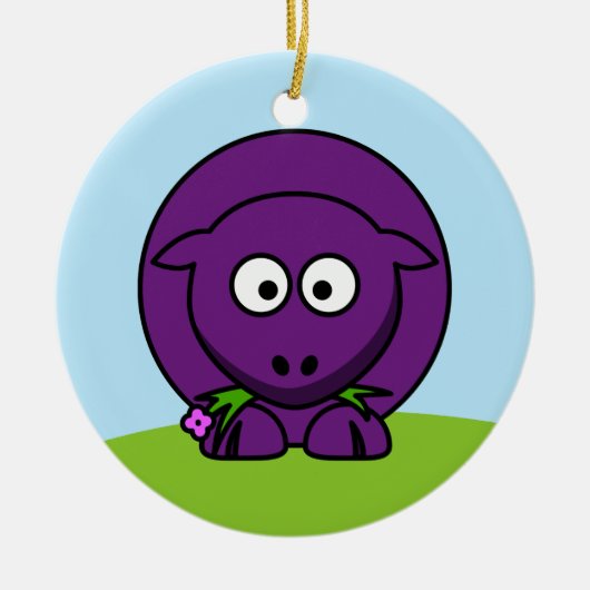 Paarse Schaap Ornament (Voorkant)