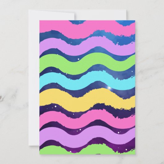 Paarse Schaats rol op verjaardagsuitnodiging Kaart (Achterkant)