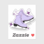 Paarse Schaatsen Sticker (Vel)