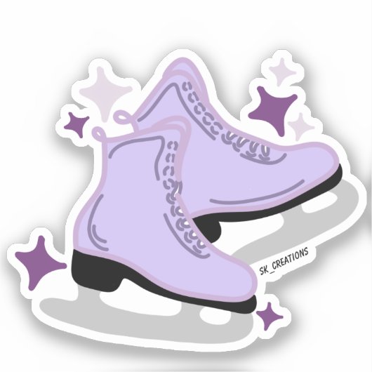 Paarse Schaatsen Sticker (Voorkant)