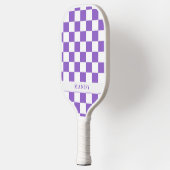 Paarse Schachbrett Aangepaste Naam Pickleball Padd Paddle (Links)