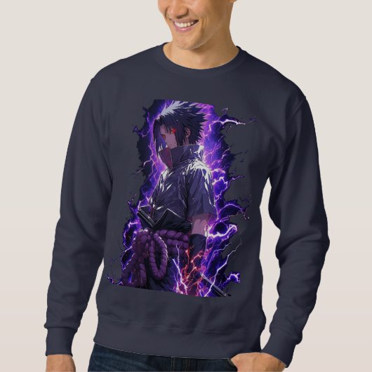 Paarse Schaduw Anime Esthetische Sweatshirt  (Voorkant)
