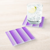 Paarse schaduwstrepen glazen onderzetter (Schuin)