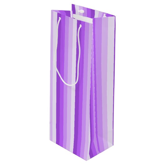 Paarse schaduwstrepen wijn cadeautas (Voorkant Gekanteld)