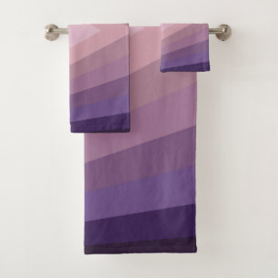 Paarse Schakeringen Geometrische Abstracte Kunst Bad Handdoek