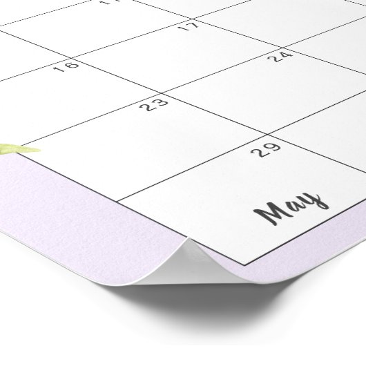 Paarse schattige baby shower van een meisje dat go poster (Hoek)