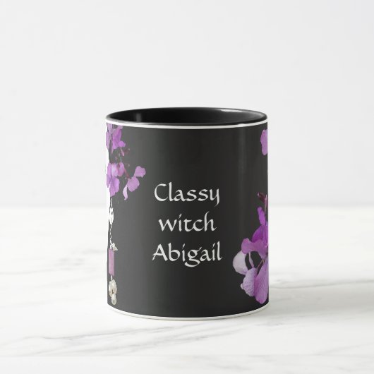 paarse schattige bloementrendy gothic meisje mok (Midden)