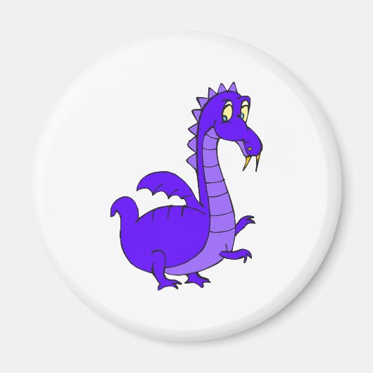 Paarse schattige knuffeldraak magneet (Voorkant)