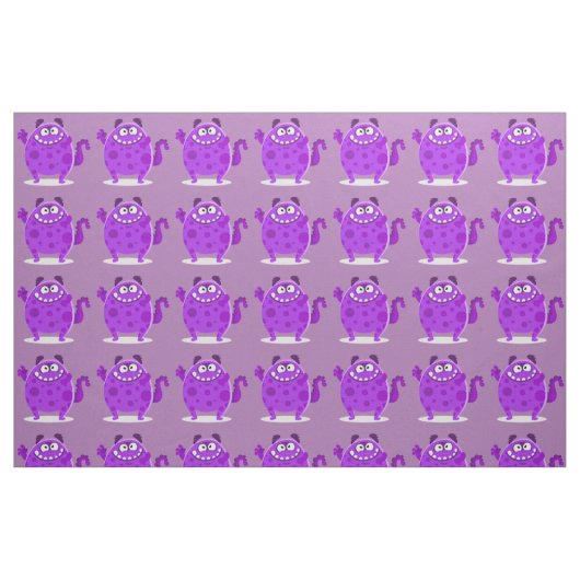 Paarse Schattige monster Stof (Fat Quarter)