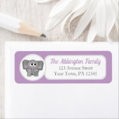 Paarse Schattige olifantenAdresetiketten Etiket (Insitu)