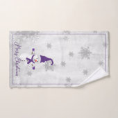 Paarse schattige sneeuwman vakantie handdoek set (Handdoek)