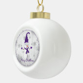 Paarse schattige sneeuwman vakantie Ornament (Rechts)