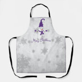 Paarse schattige sneeuwman vakantie Schort (Voorkant)