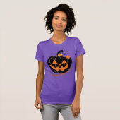 Paarse Schattigee en Spooky Pumpkin T-shirt (Voorkant volledig)